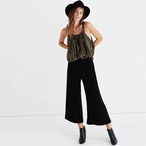 Madewell Gramercy Black Wide-Leg Cropped Pants, size 8